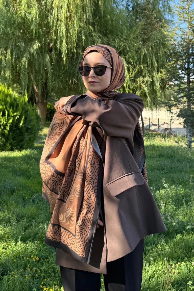 Mocha Karma Desen Pamuk Vual Şal · görsel 2