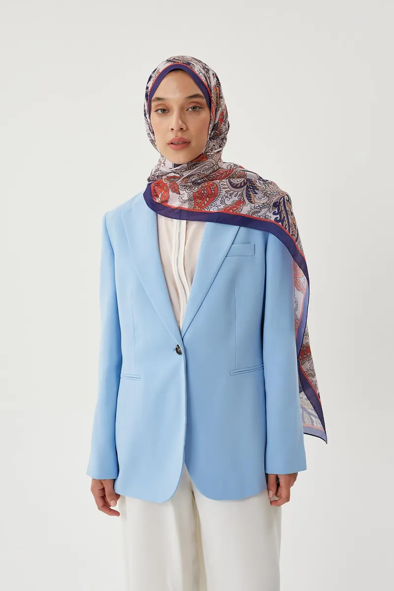 Morcivert & Nude Retro Desen Şal