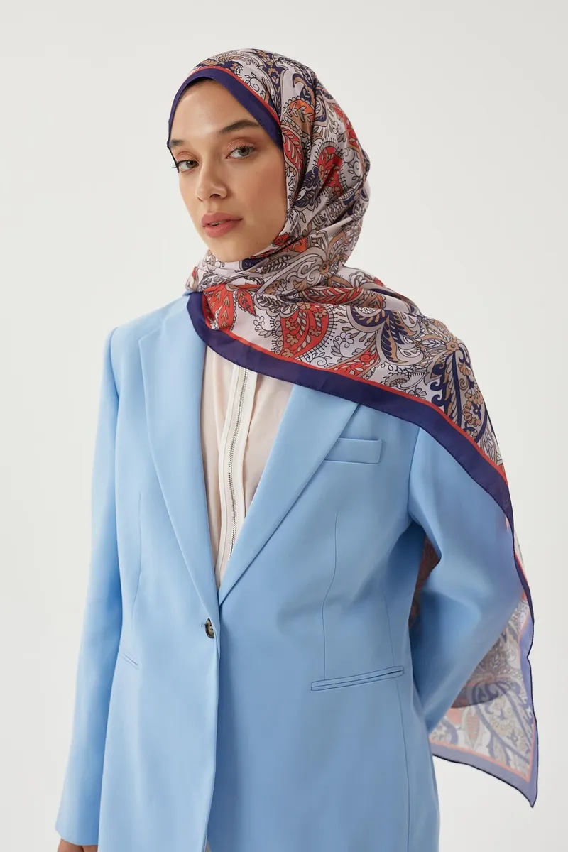 Morcivert & Nude Retro Desen Şal