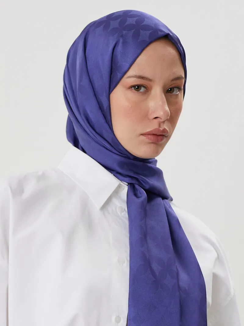 Morcivert Rise Desen Jakar Şal