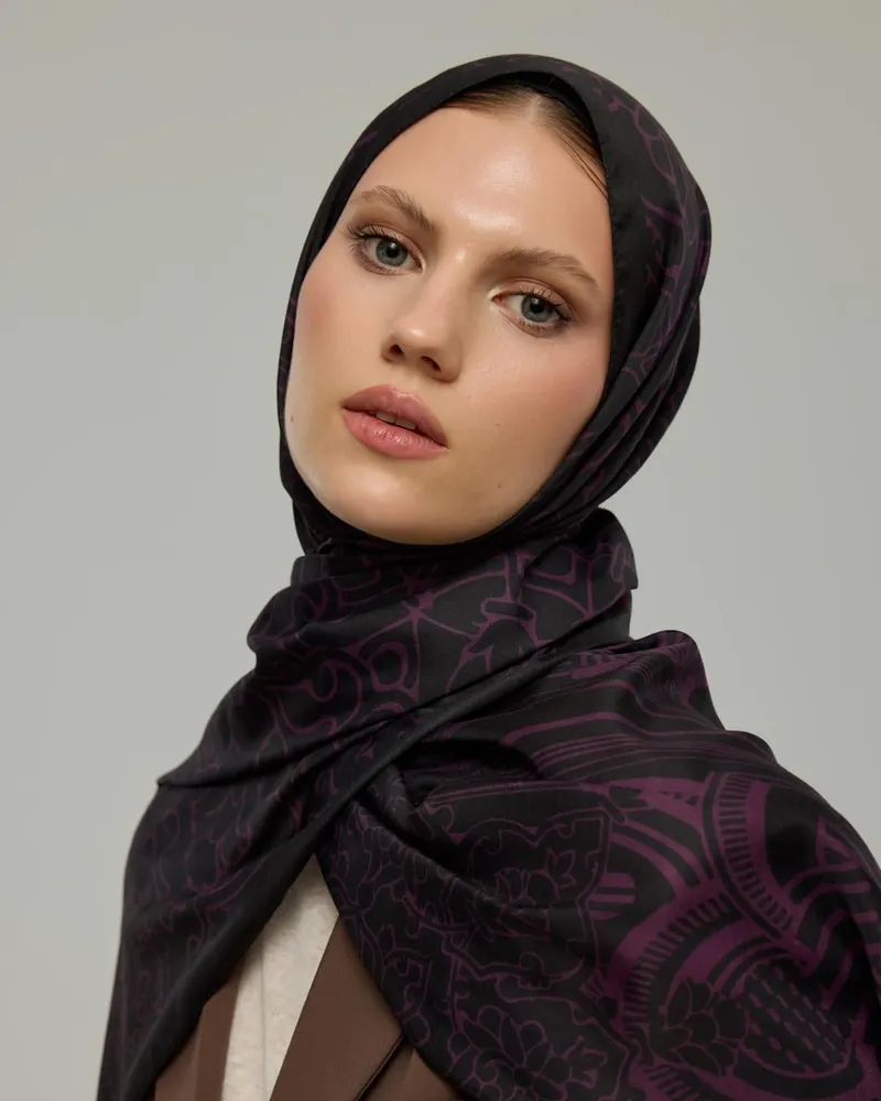 Mürdüm & Gece Harem Rüyası Desen Şal - 75