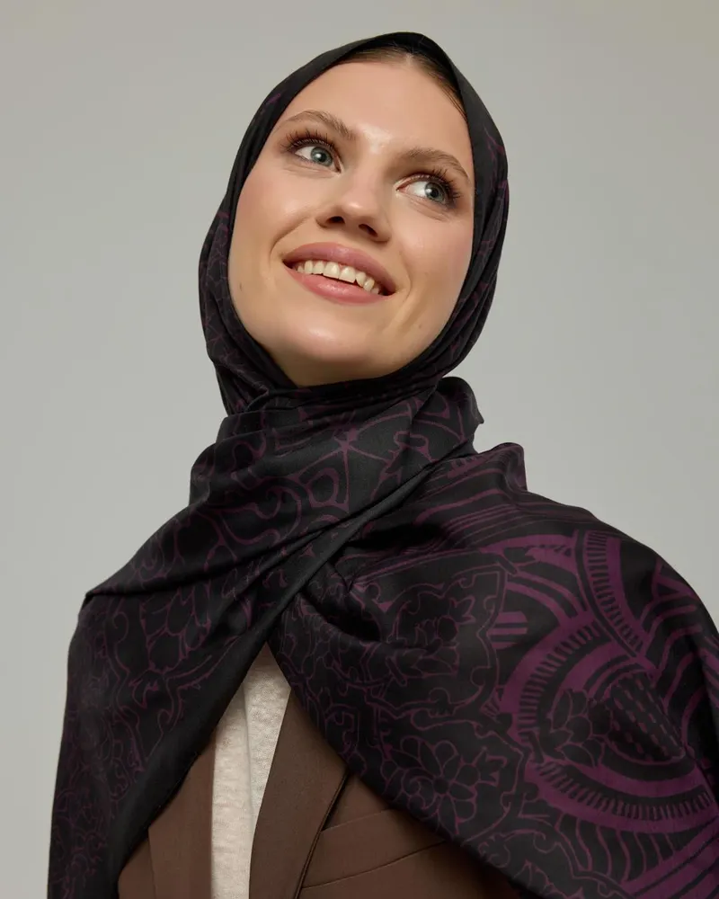 Mürdüm & Gece Harem Rüyası Desen Şal - 75