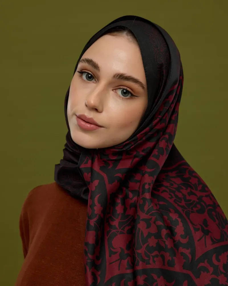 Nar & Lav Saraylı Desen Şal - 77