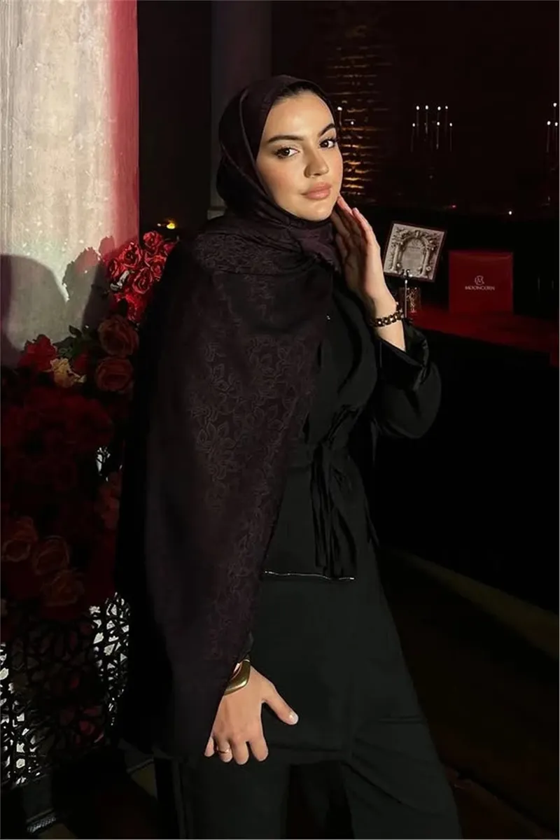 Mor-Siyah Nora Desen Çift Taraflı Şal · görsel 3