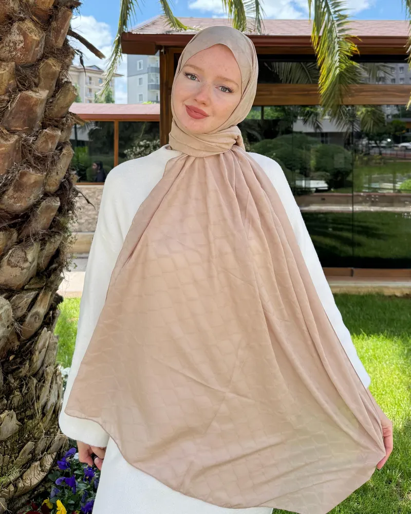 Nude Baklava Lyocell Bambu Jakar Şal