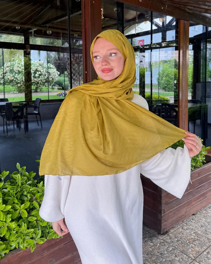 Olive Su Yolu Lyocell Bambu Jakar Şal