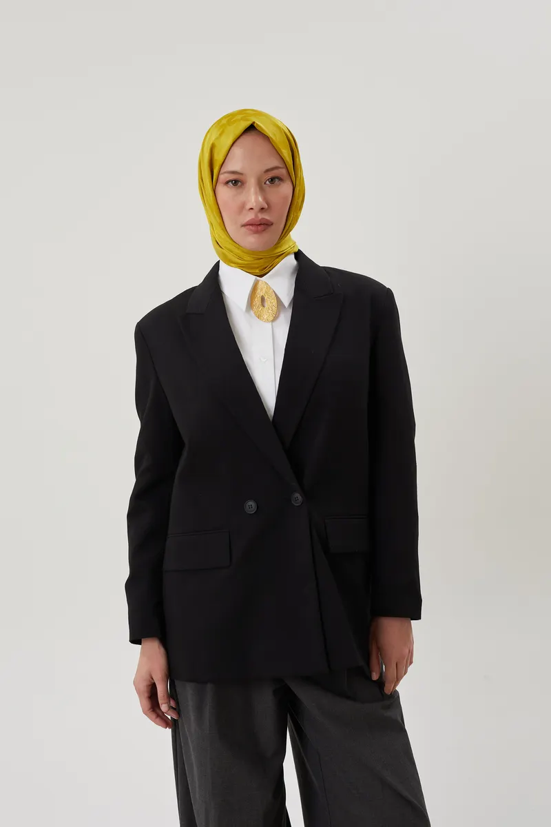 Olive Yeşili Rise Desen Jakar Şal · görsel 2