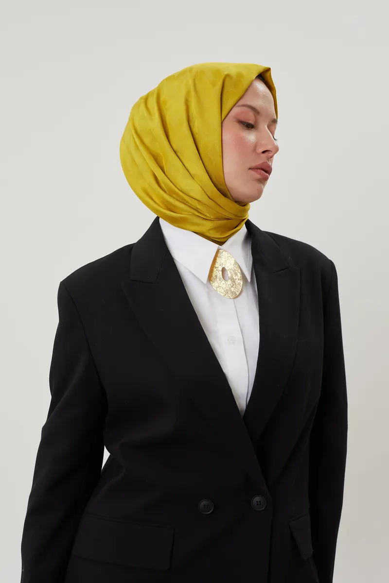 Olive Yeşili Rise Desen Jakar Şal · görsel 3