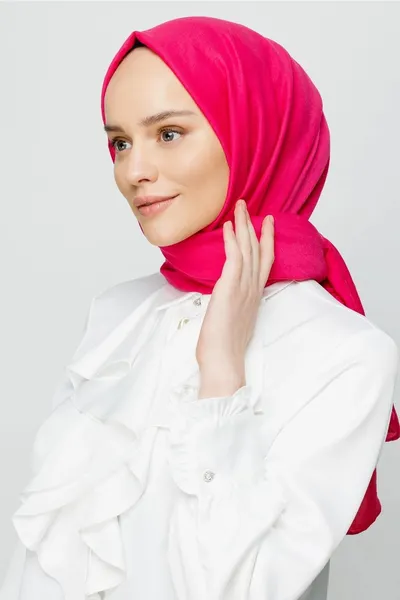 Fuşya Pamuk Kraş Şal · Fuşya