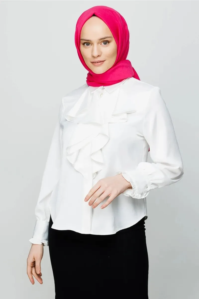 Fuşya Pamuk Kraş Şal