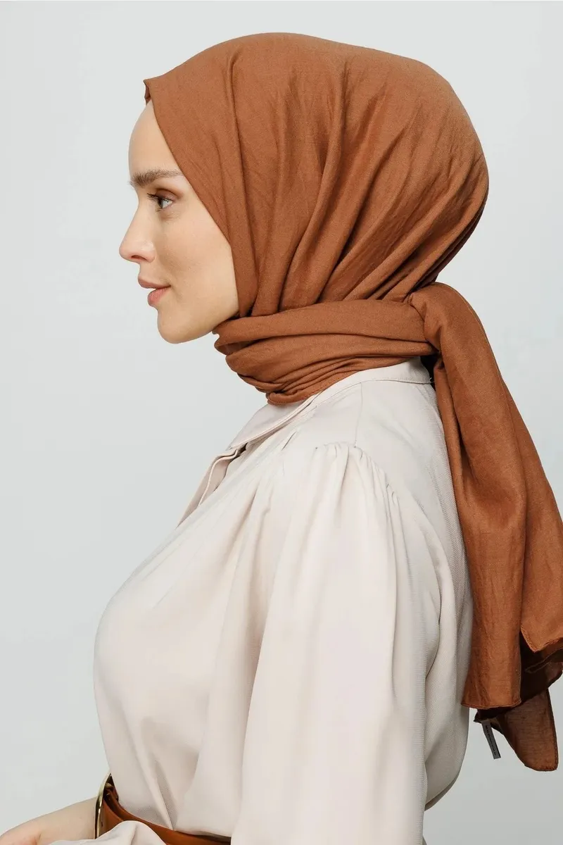 Mocha Pamuk Kraş Şal