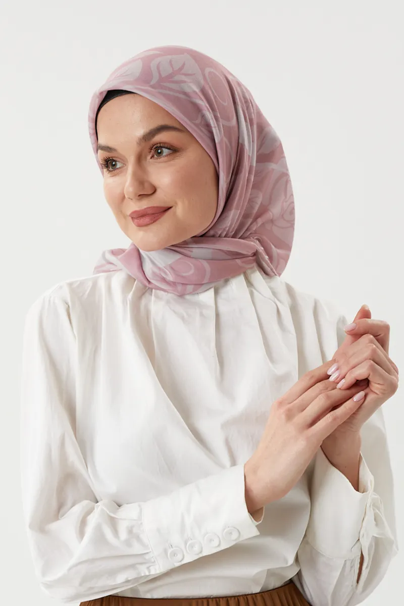 Pastel Pembe - Vintage Pamuk Eşarp