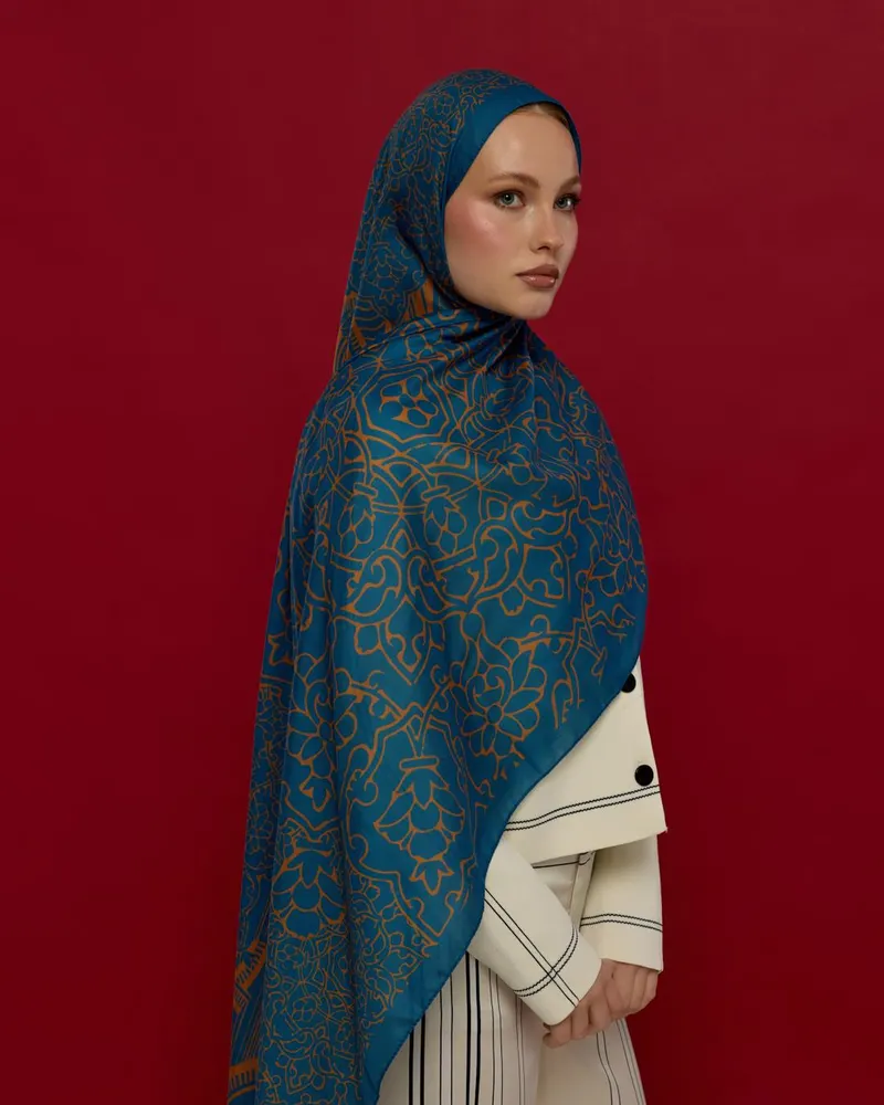 Safir & Hardal Zerafeti Harem Rüyası Desen Şal - 21