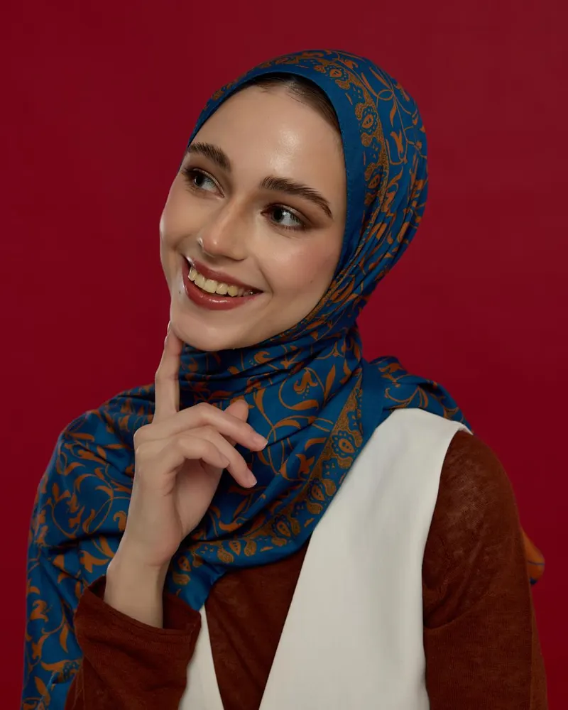 Safir & Hardal Zerafeti Lale Bahçesi Desen Şal - 21