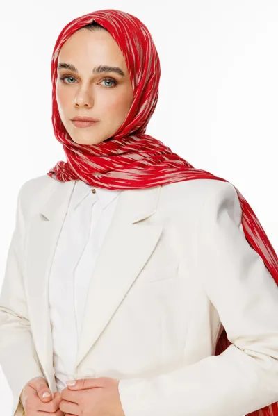 Bordo-Mint Yeşili Selis Desen Çift Taraflı Şal · Bordo-Mint Yeşili