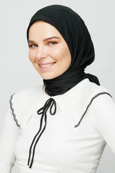 Siyah Bambu Eşarp · Siyah