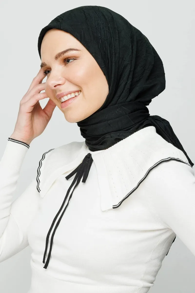 Siyah Bambu Eşarp · görsel 3