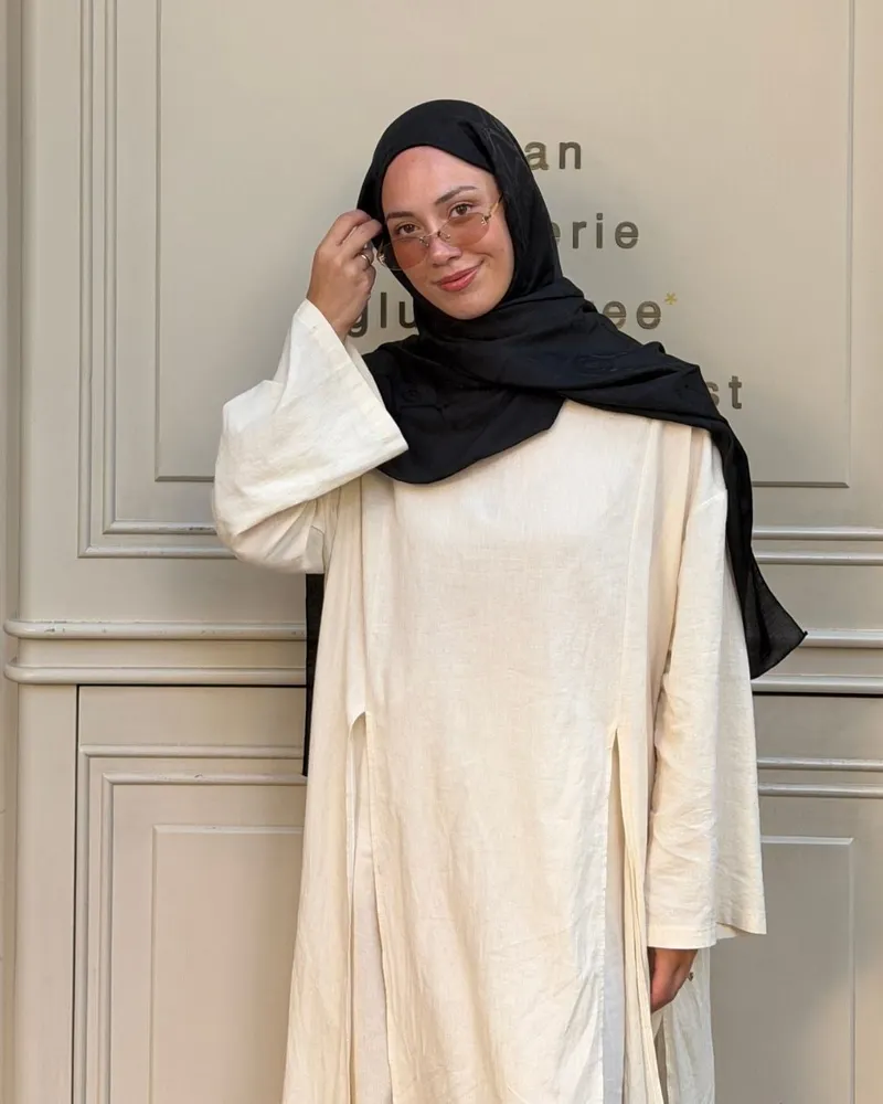 Siyah Imannoor Armoni Desen Pamuk Jakar Şal