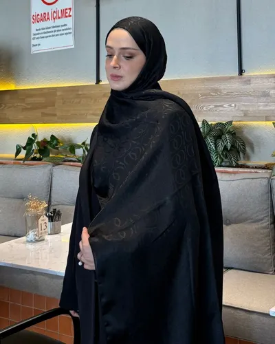 Siyah Imannoor Ester Desen Pamuk Jakar Şal · Siyah Imannoor