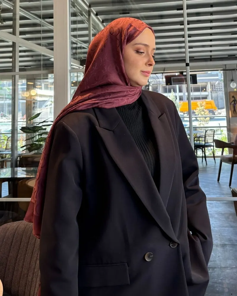 Soft Pembe Imannoor Ester Desen Pamuk Jakar Şal · görsel 2
