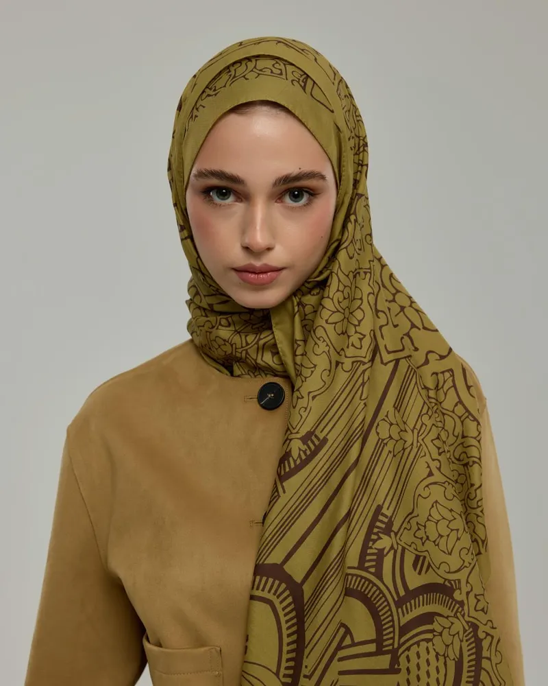 Susam Işıltısı & Kavrulmuş Kahve Harem Rüyası Desen Şal - 42