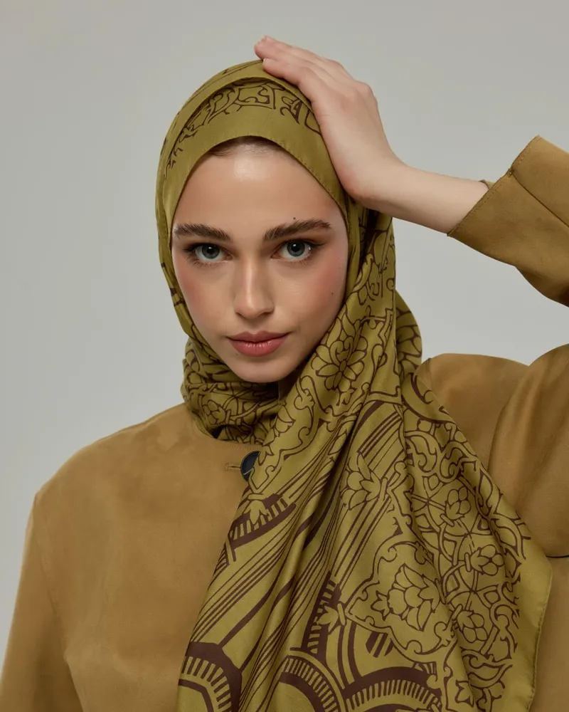 Susam Işıltısı & Kavrulmuş Kahve Harem Rüyası Desen Şal - 42
