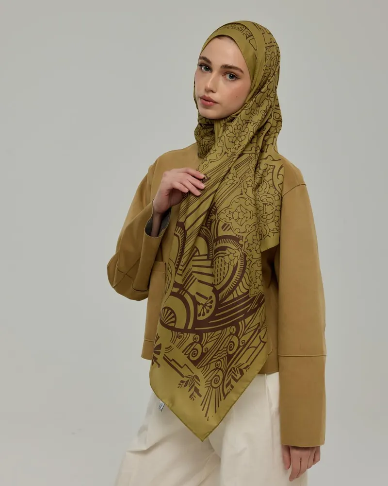 Susam Işıltısı & Kavrulmuş Kahve Harem Rüyası Desen Şal - 42
