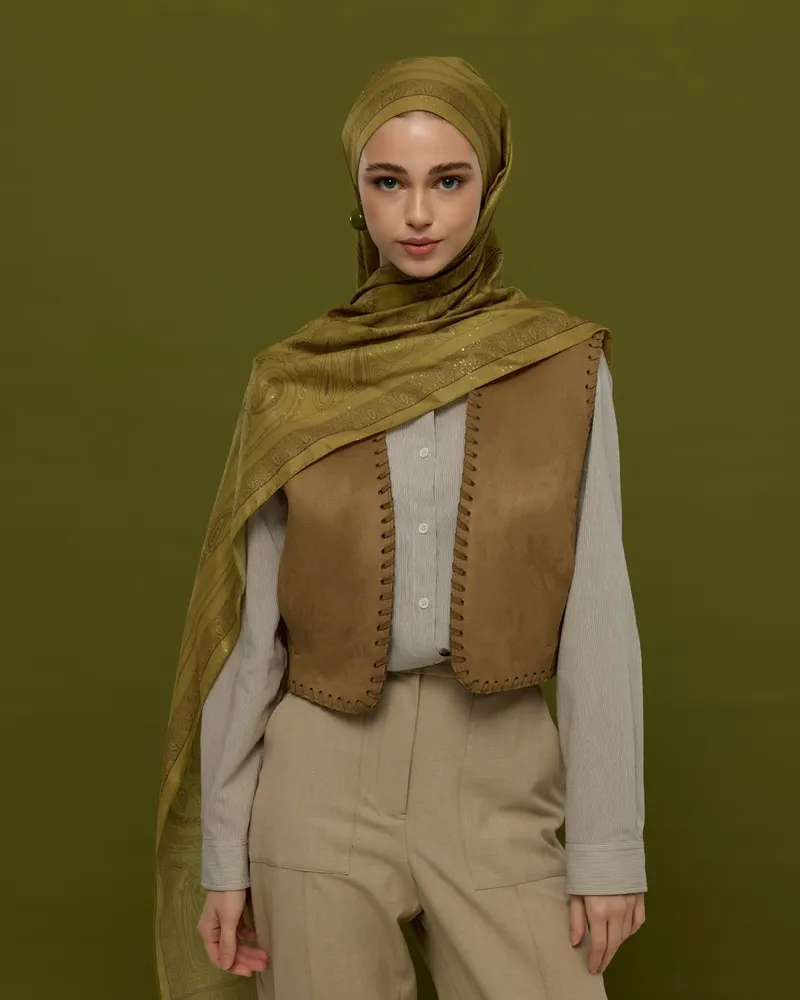 Susam Işıltısı & Kavrulmuş Kahve Hürrem Desen Şal - 42
