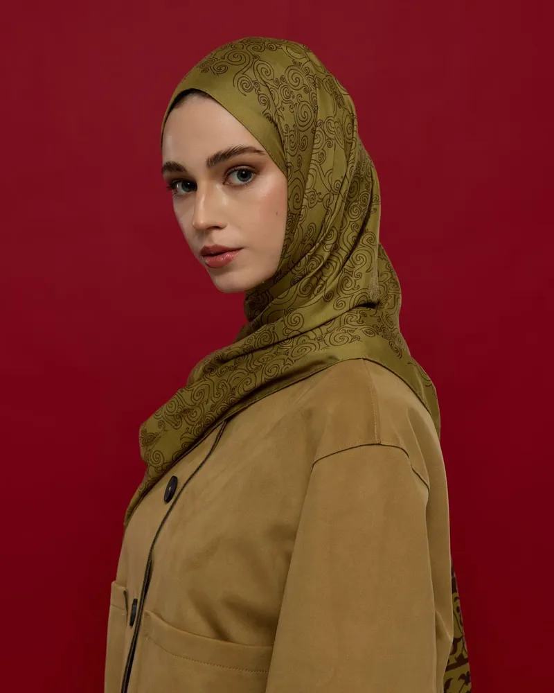 Susam Işıltısı & Kavrulmuş Kahve Saraylı Desen Şal - 42