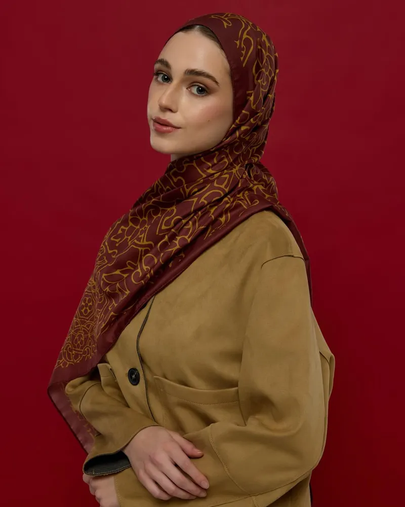 Tarçın Rüzgarı & Saf Altın Harem Rüyası Desen Şal - 31