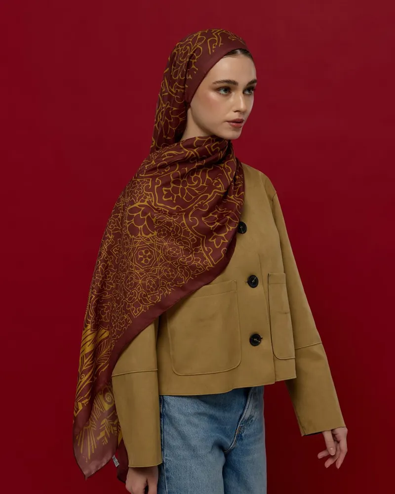 Tarçın Rüzgarı & Saf Altın Harem Rüyası Desen Şal - 31