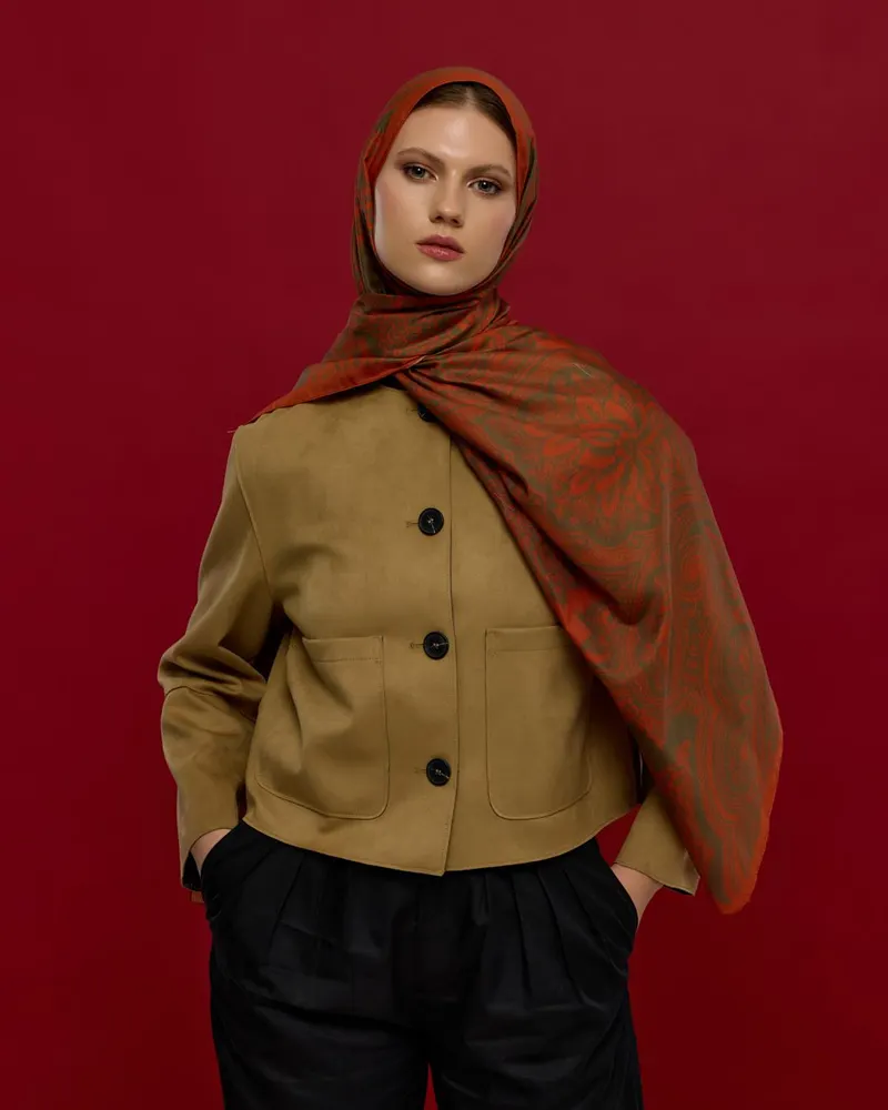 Tarçin & Zeytin Kabuğu Sultani Desen Şal - 18