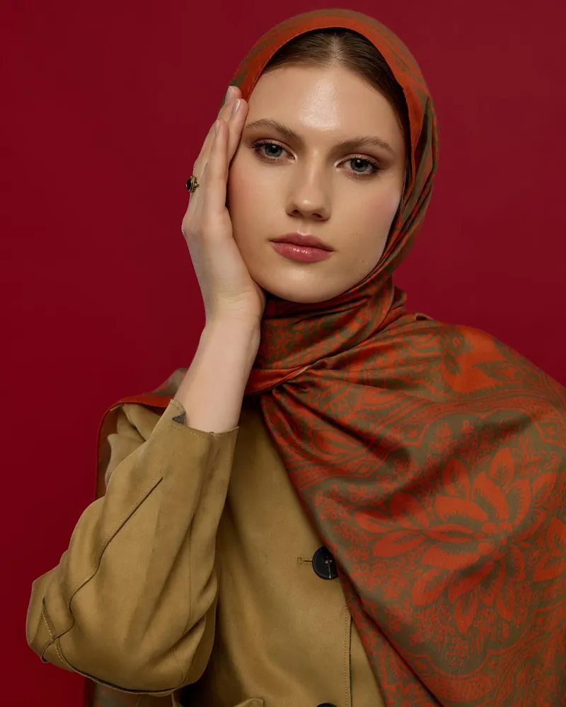 Tarçin & Zeytin Kabuğu Sultani Desen Şal - 18