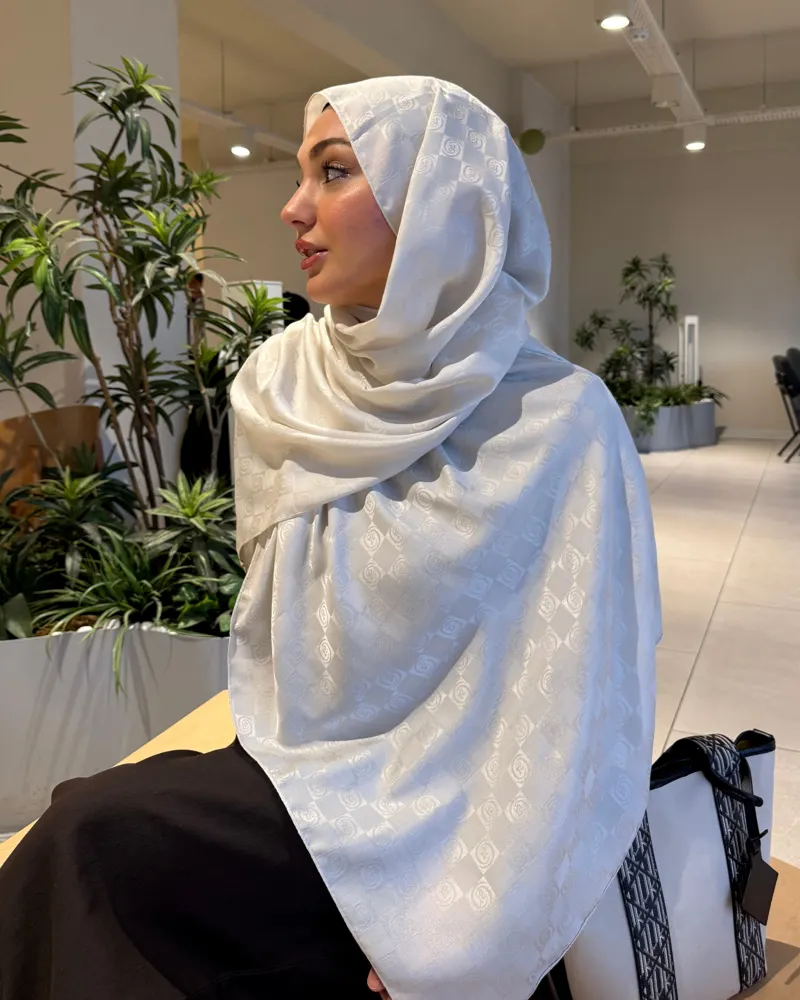 Taş Damier Desen Jakar Şal