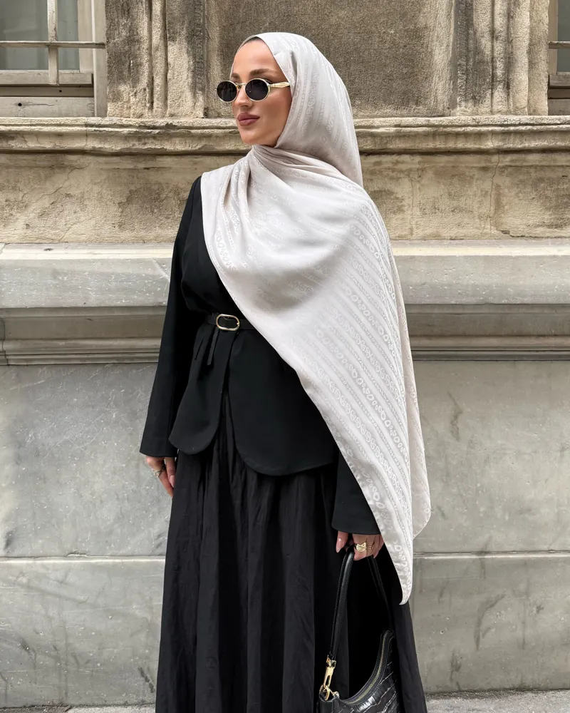 Taş Şerit Desen Jakar Şal