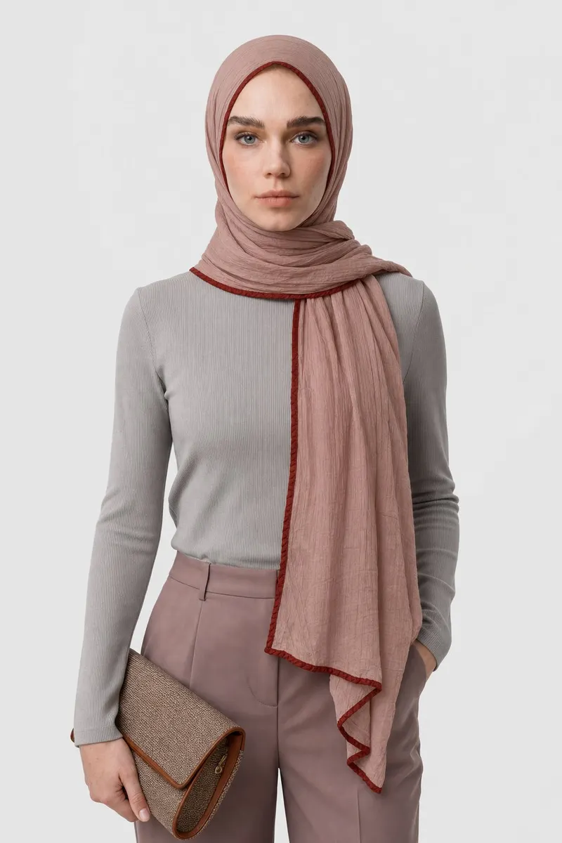 Toz Pembe Müslin Şal