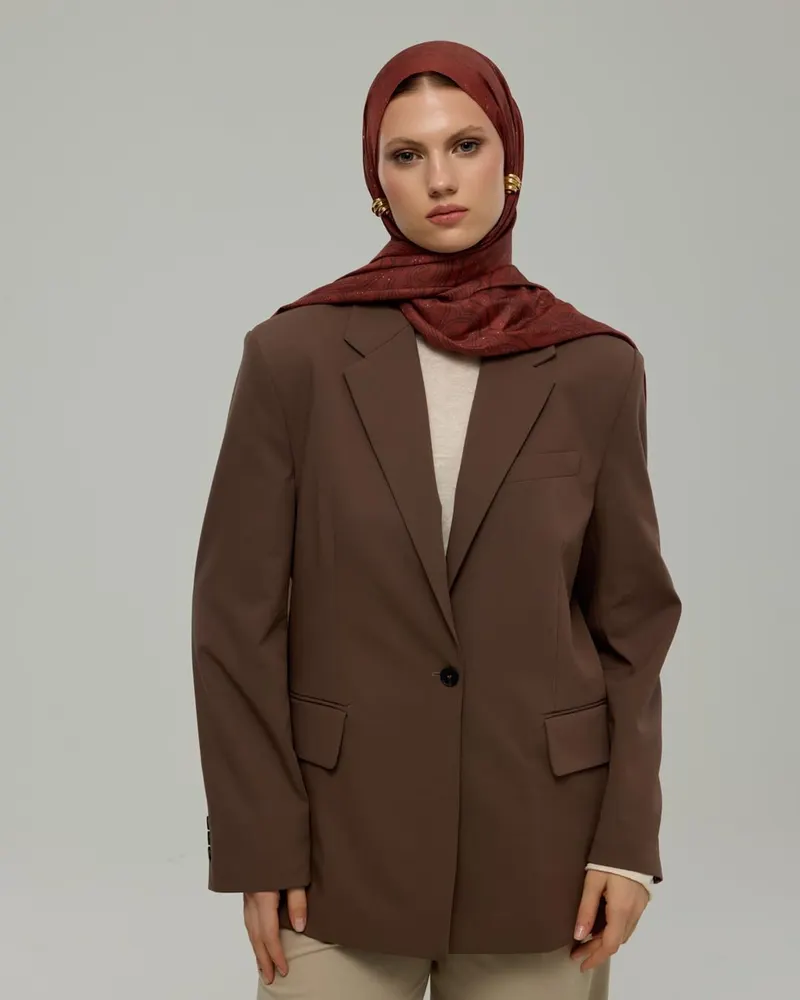 Tuzlu Karamel & Kestane Kabuğu Bala Hatun Desen Şal - 14