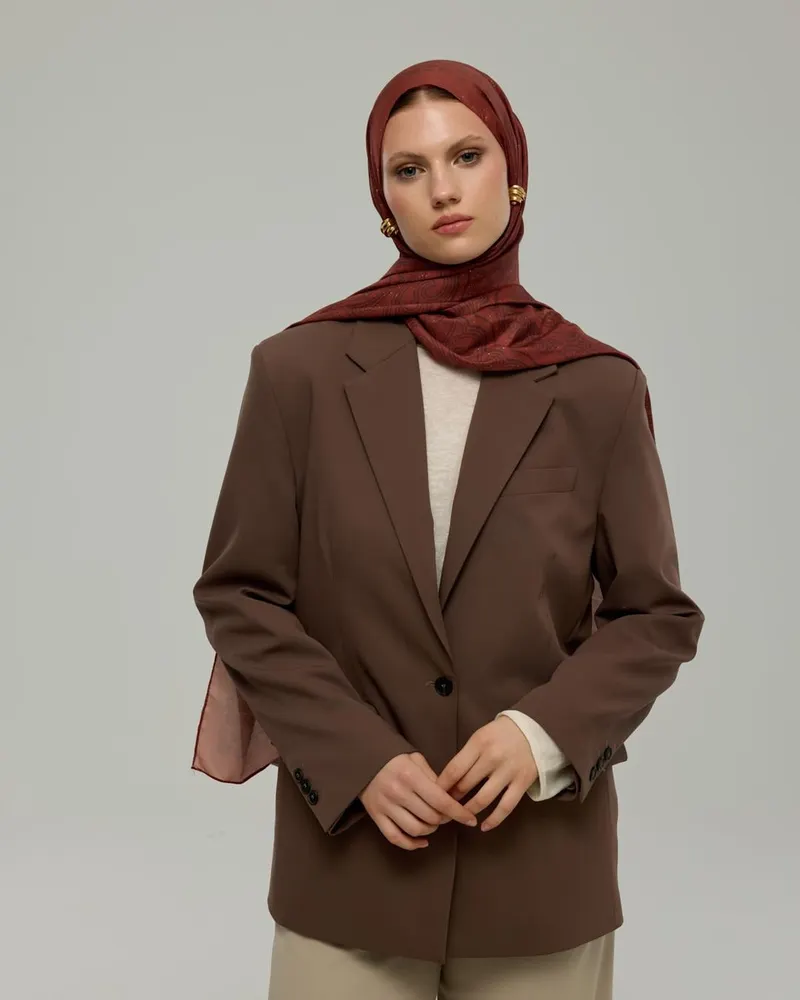 Tuzlu Karamel & Kestane Kabuğu Bala Hatun Desen Şal - 14