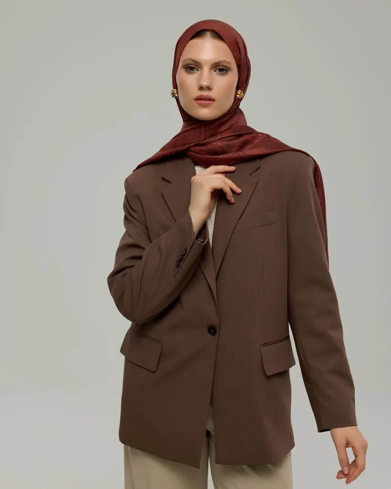 Tuzlu Karamel & Kestane Kabuğu Bala Hatun Desen Şal - 14