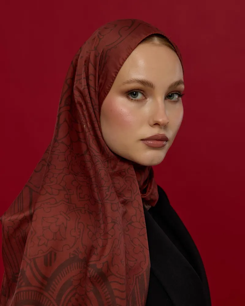 Tuzlu Karamel & Kestane Kabuğu Harem Rüyası Desen Şal - 14