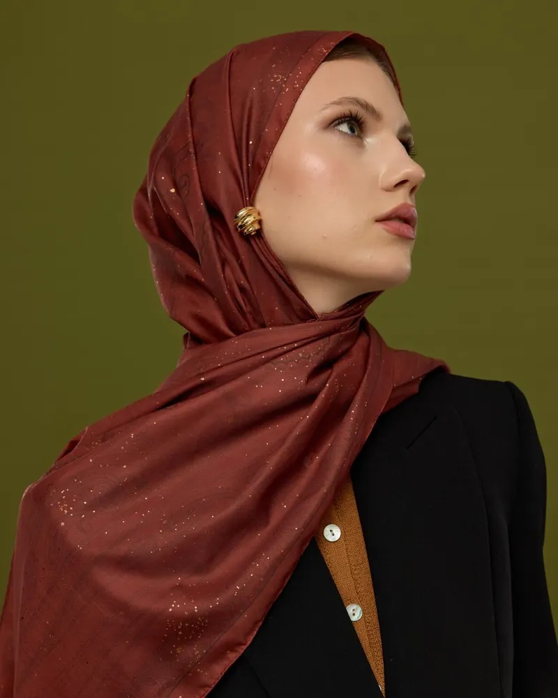 Tuzlu Karamel & Kestane Kabuğu Hürrem Desen Şal - 14