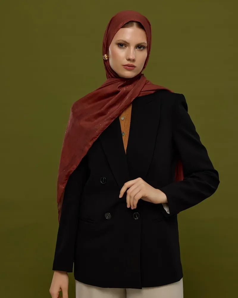 Tuzlu Karamel & Kestane Kabuğu Hürrem Desen Şal - 14