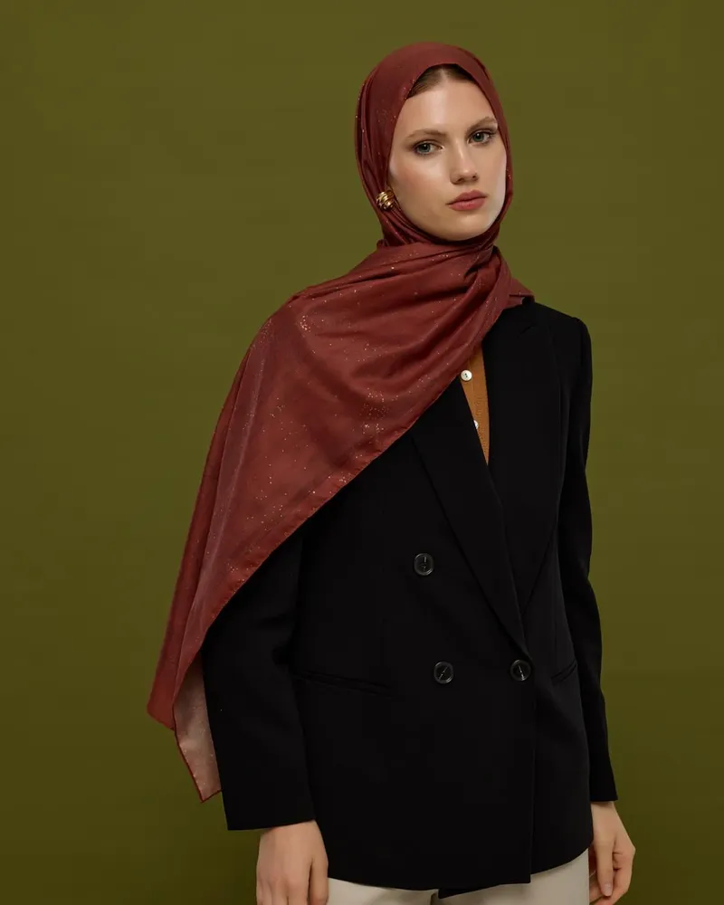 Tuzlu Karamel & Kestane Kabuğu Hürrem Desen Şal - 14