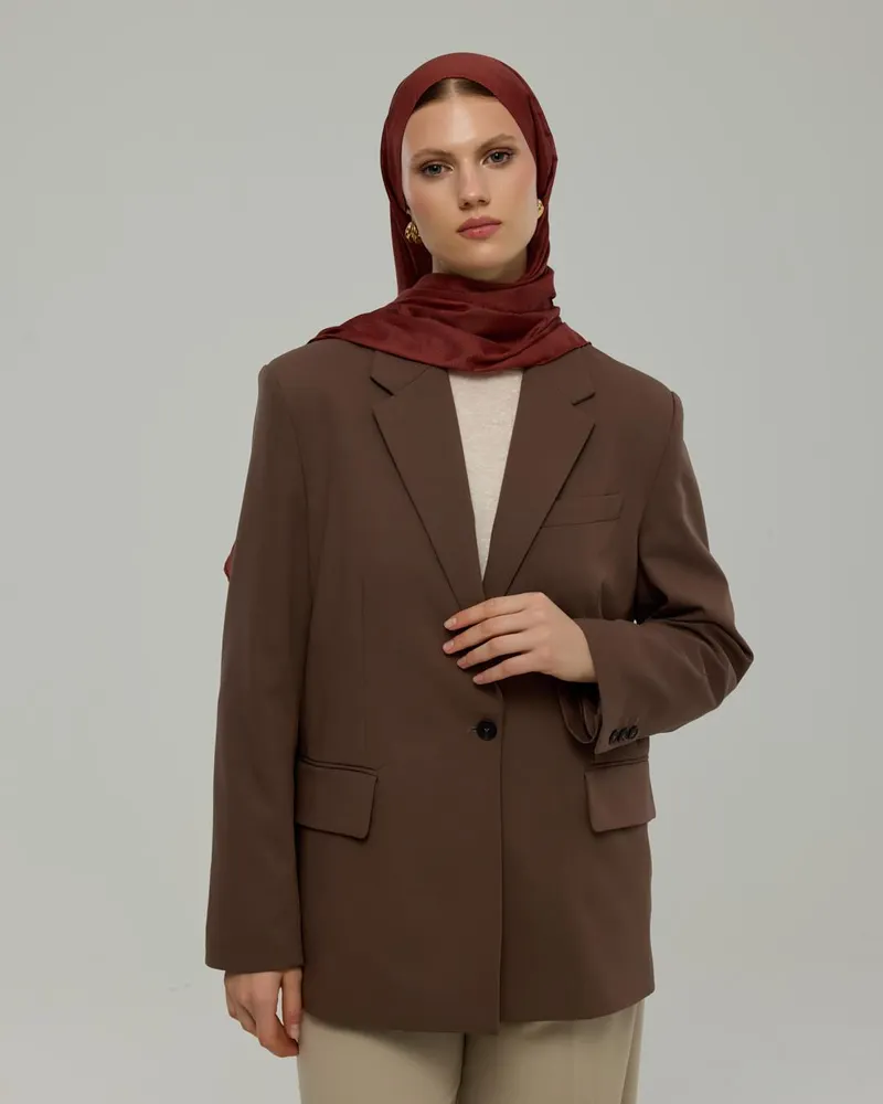 Tuzlu Karamel & Kestane Kabuğu Saraylı Desen Şal - 14