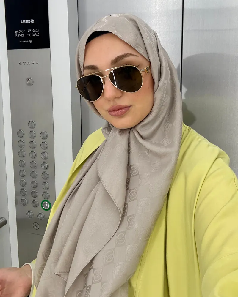 Vizon Damier Desen Jakar Şal