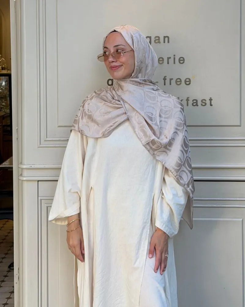 Vizon Imannoor Büyük Dama Desen Pamuk Jakar Şal