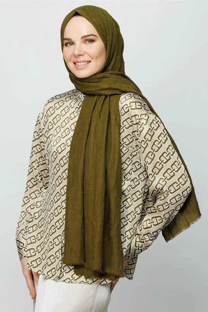 Yağ Yeşili Bambu Şal