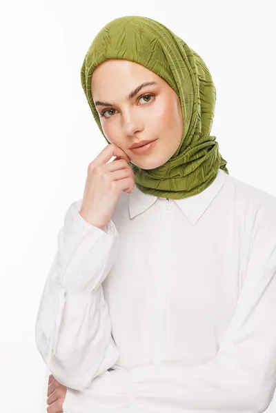 Yosun Piliseli Bambu Eşarp · Yosun
