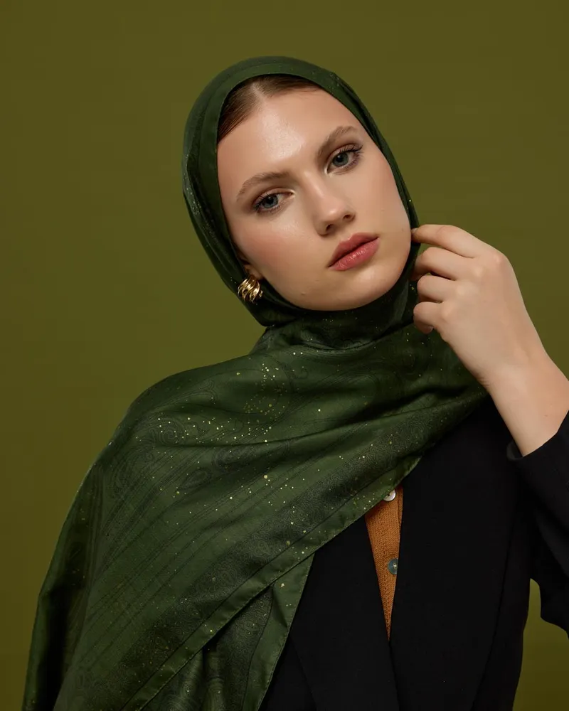 Zeytin & Siyah Hürrem Desen Şal - 74 · görsel 2