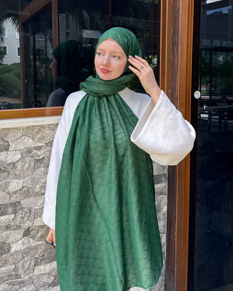 Zümrüt Baklava Lyocell Bambu Jakar Şal · görsel 2